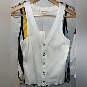 White button up tank